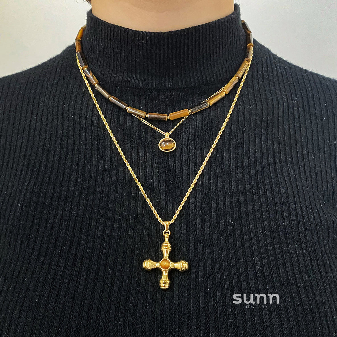 Zianna Tiger Eye Pendant Necklace [MJ9IPIMF]
