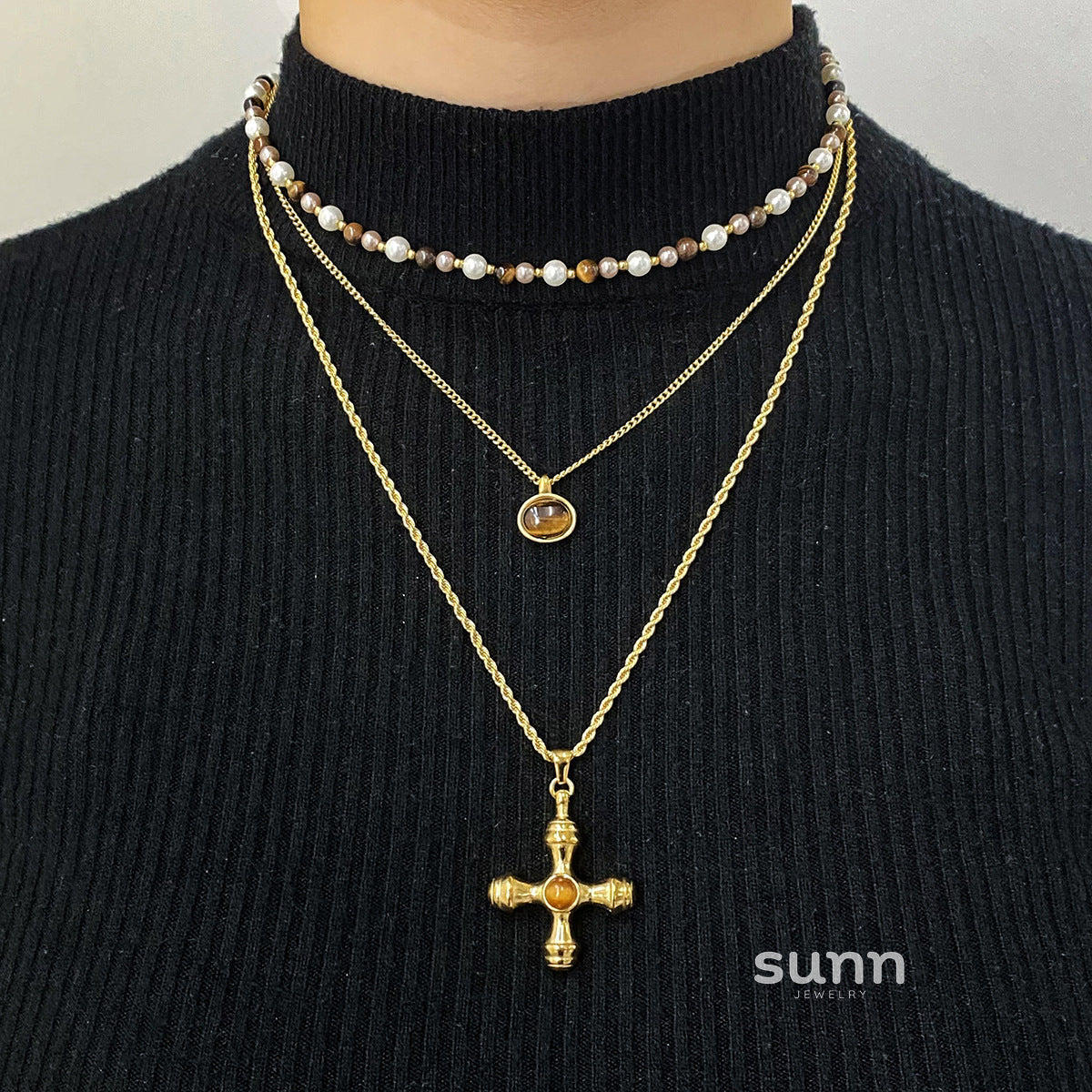 Zianna Tiger Eye Pendant Necklace [6Z18AS68]