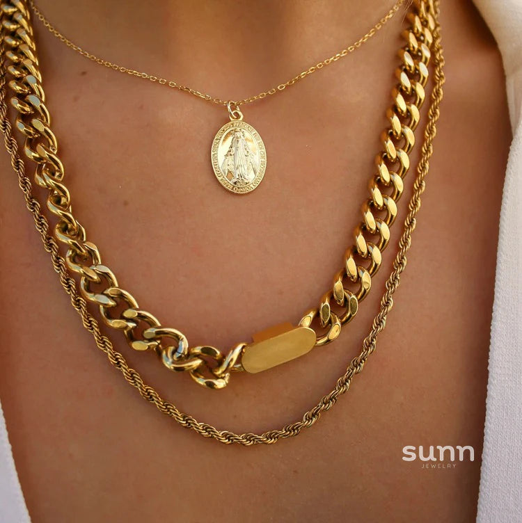 Zinnia Layered Gold Chain Necklace