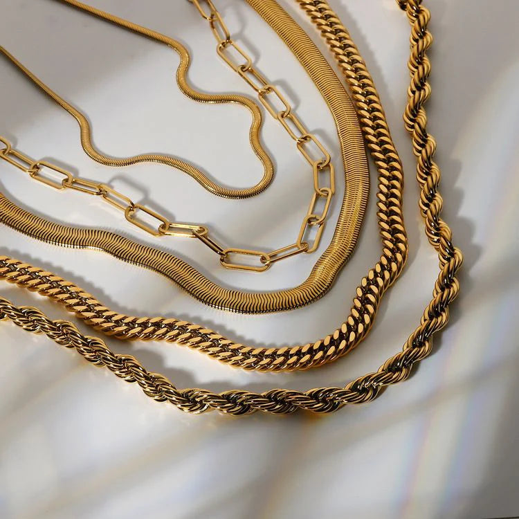 Zinnia Layered Gold Chain Necklace