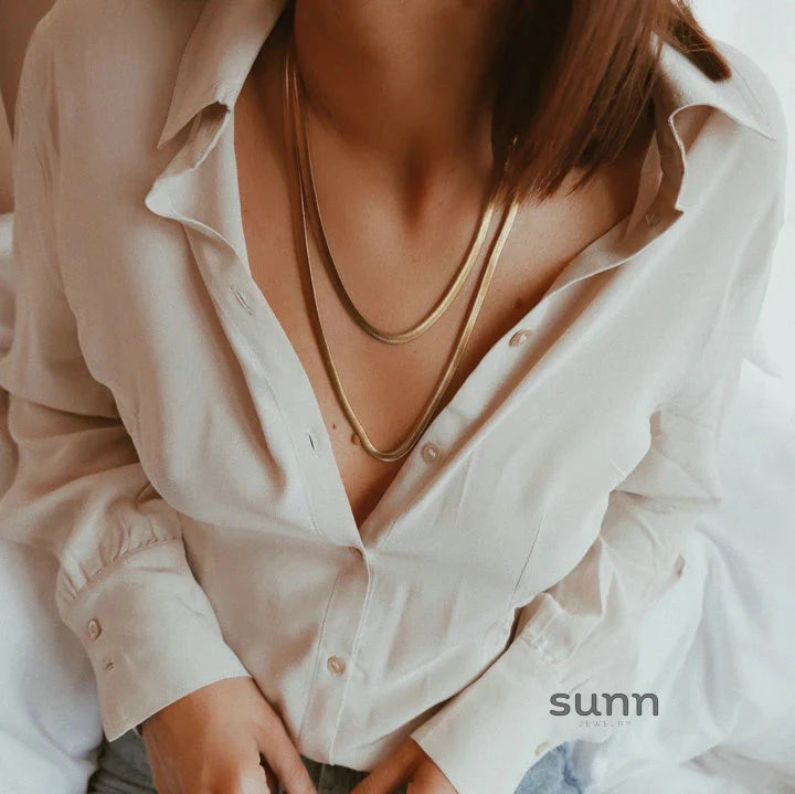 Zinnia Layered Gold Chain Necklace