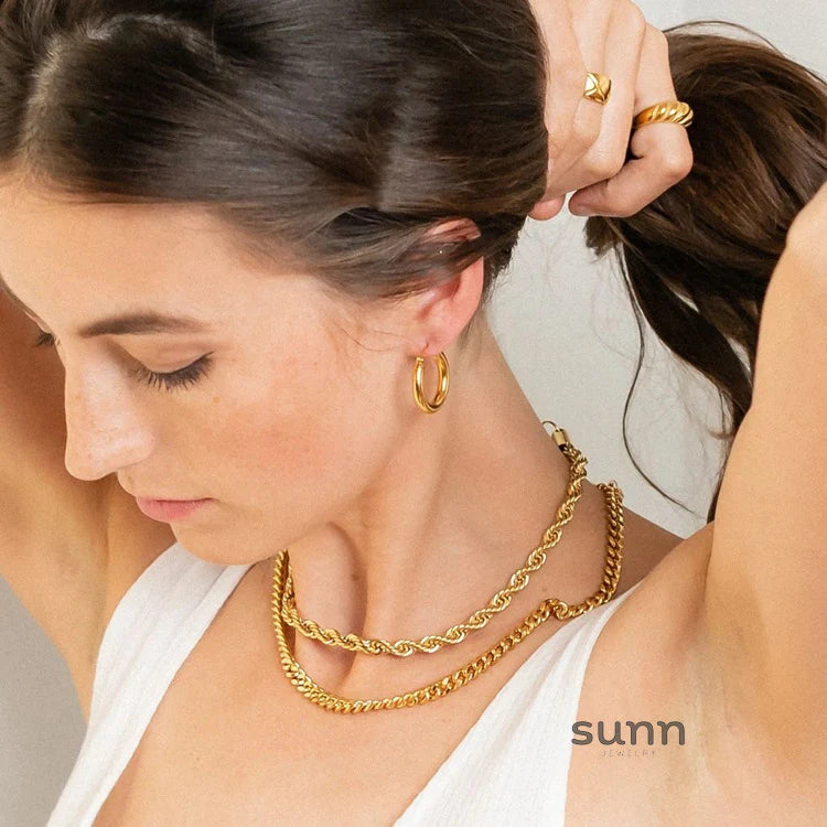 Zinnia Layered Gold Chain Necklace