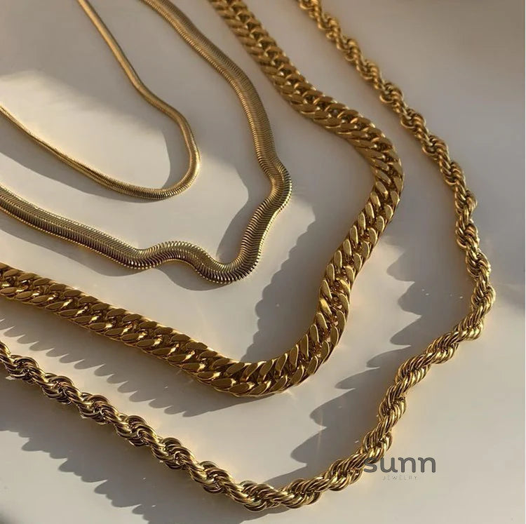 Zinnia Layered Gold Chain Necklace