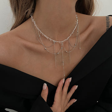 Ziona Layered Tassel Necklace [WX72DFZA]
