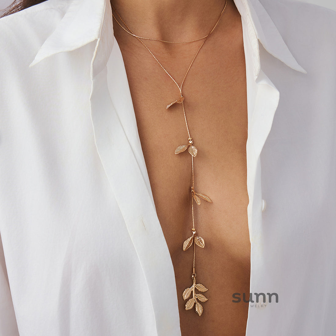 Ziya Tassel Leaf Necklace [KQ385PDR]
