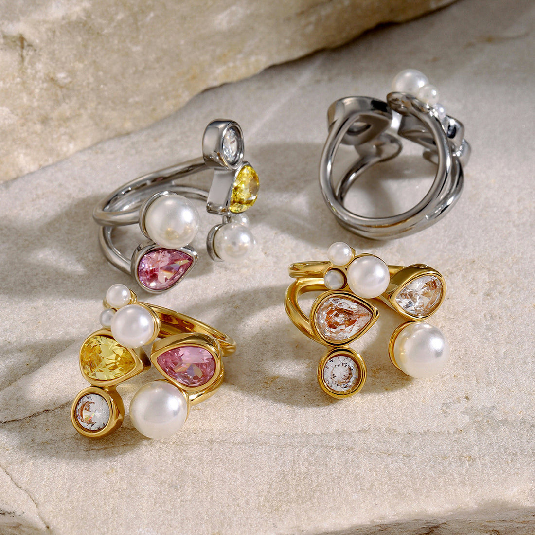 Zoe Asymmetrical Pearl Ring [5J0G80RX]