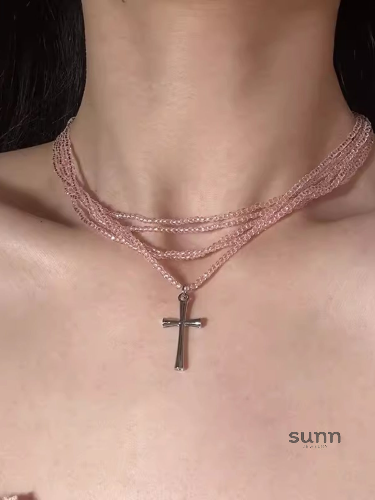 Zoha Multi-Layered Cross Choker [K20QEOXU]