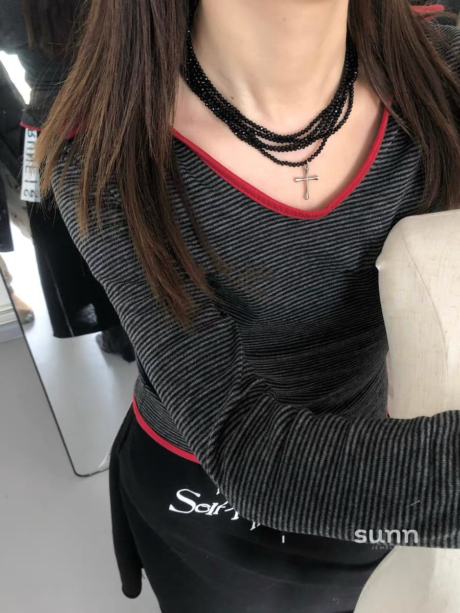 Zoha Multi-Layered Cross Choker [Q0Q6ZR7B]