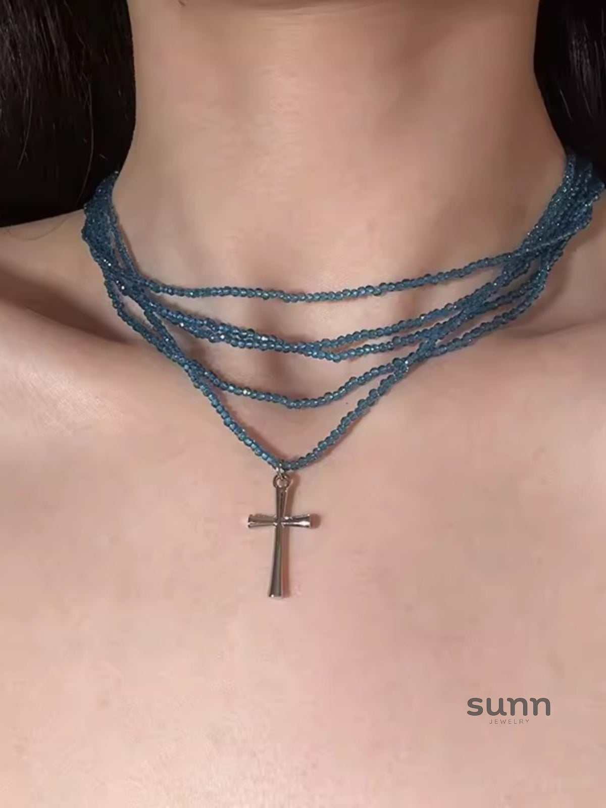 Zoha Multi-Layered Cross Choker [NXSRXZYG]