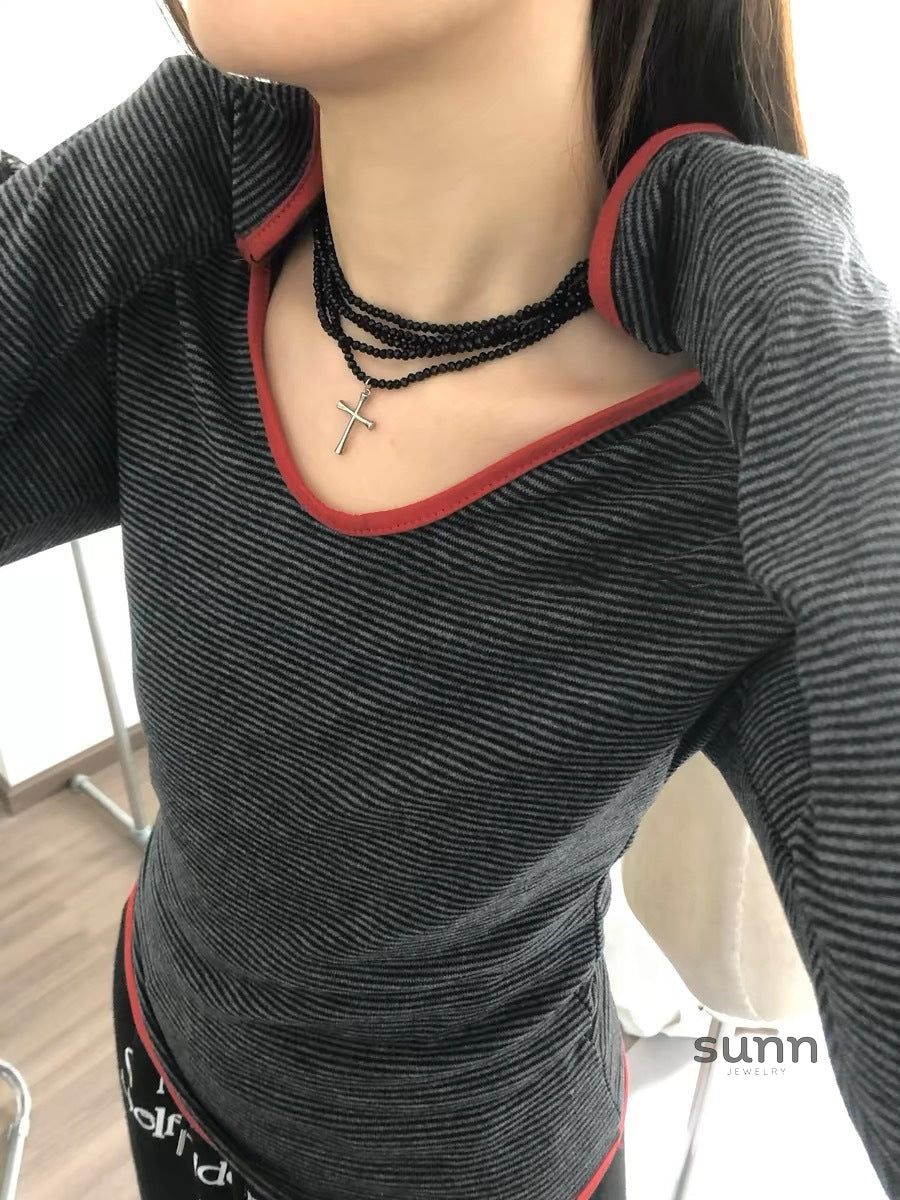 Zoha Multi-Layered Cross Choker [BQKAO9VD]