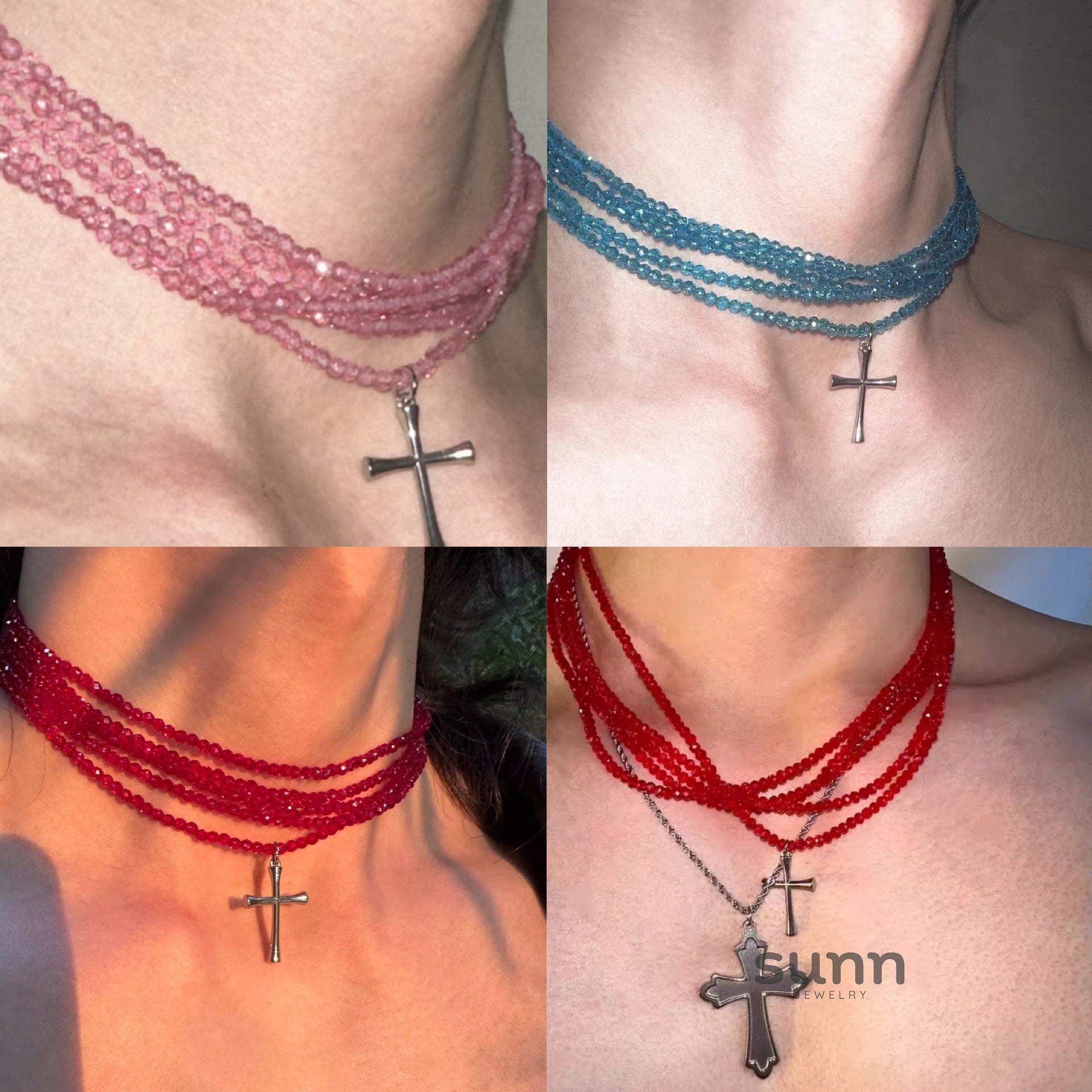 Zoha Multi-Layered Cross Choker [AMG2AC1O]