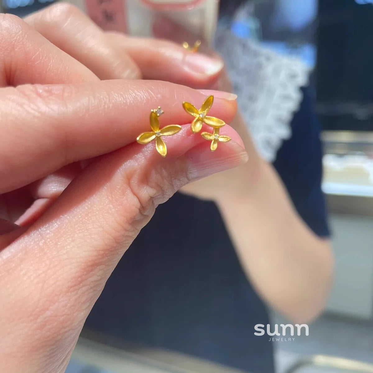 Zoriah Asymmetric Clover Star Studs