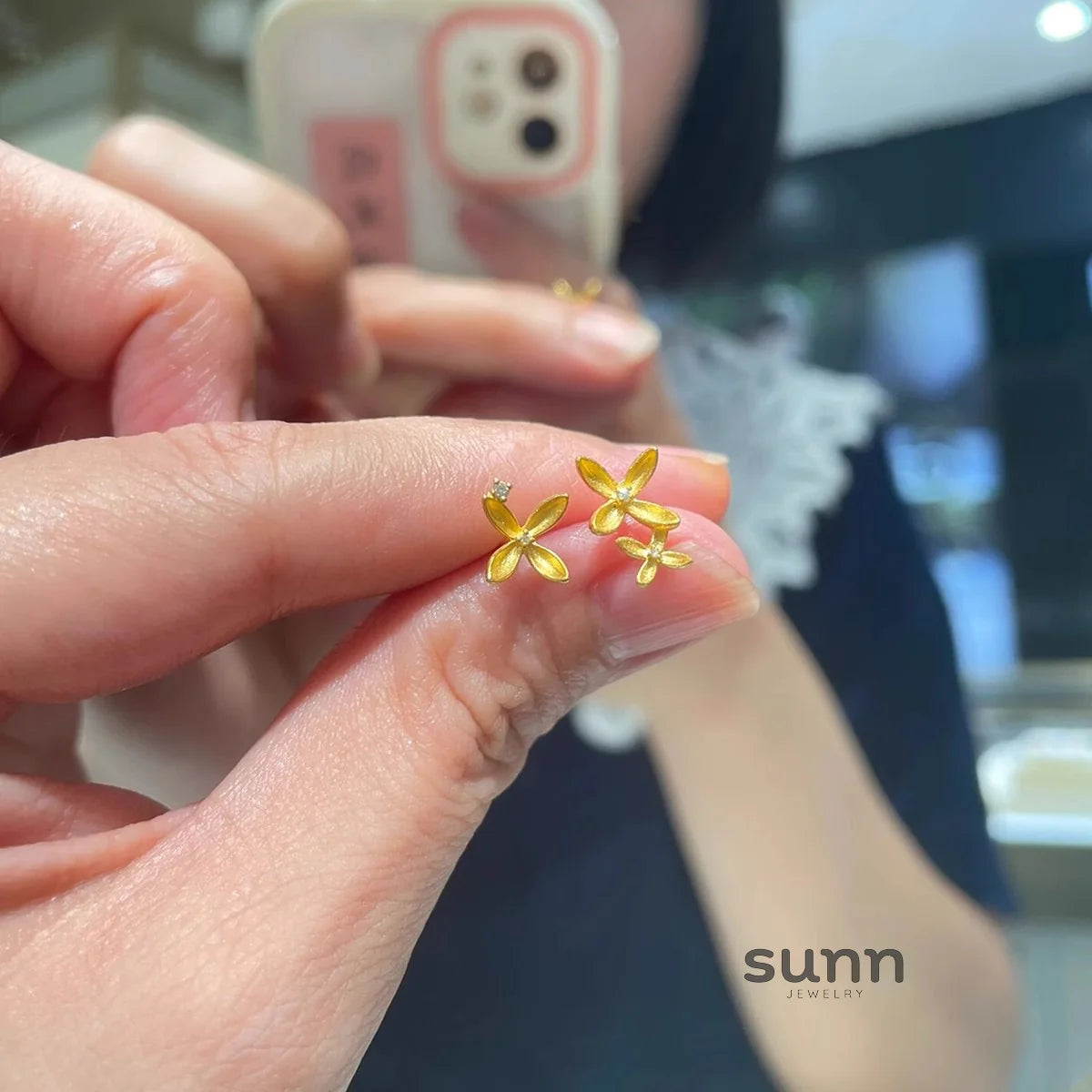 Zoriah Asymmetric Clover Star Studs