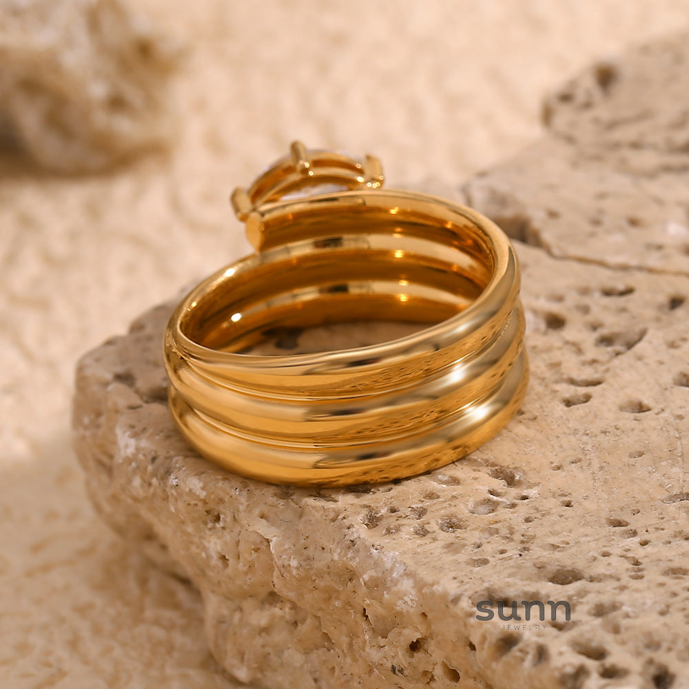 Zulema Gold Marquise Ring [05E9N6WX]