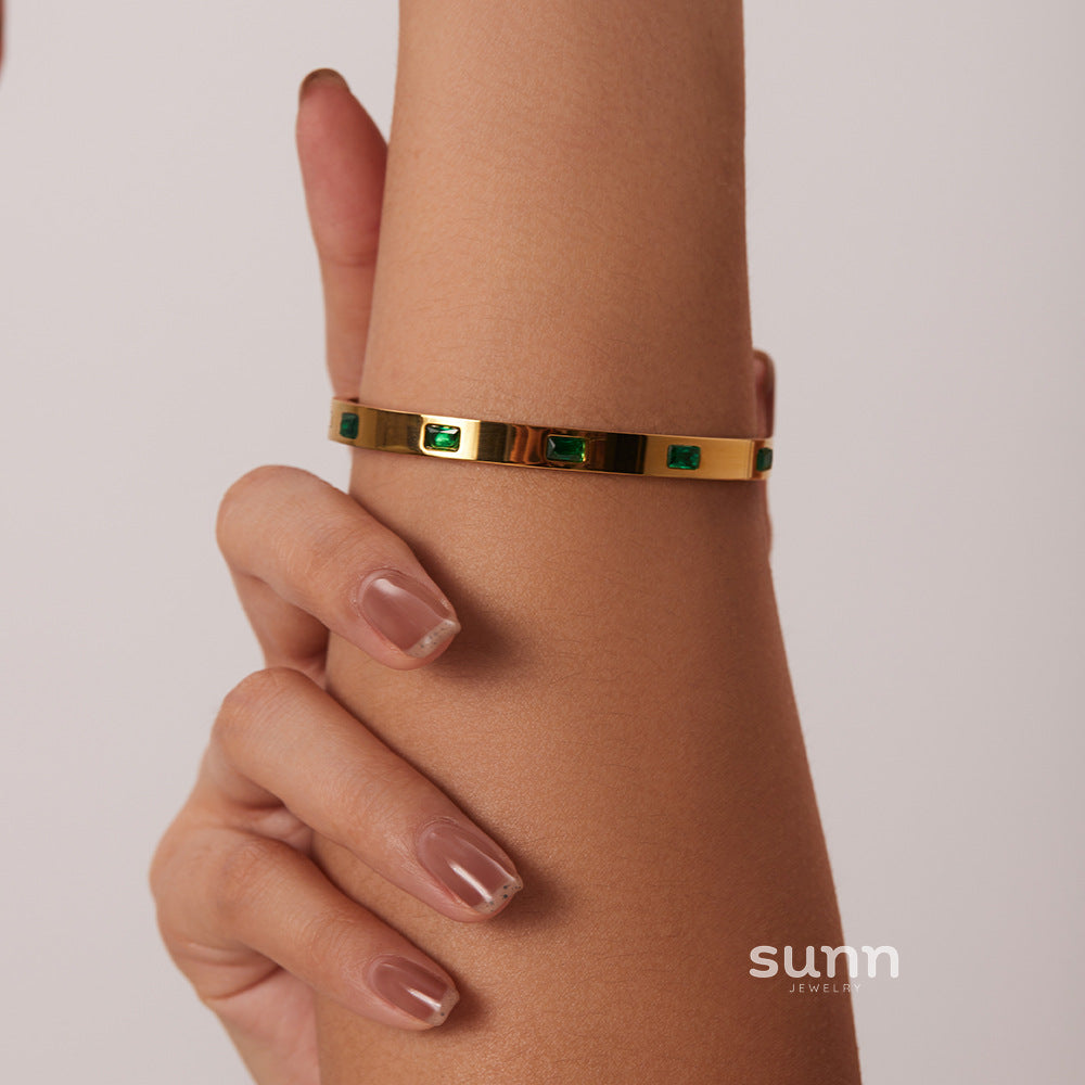 Zuleyka Zircon Inlaid Bracelet [ST6H4S91]