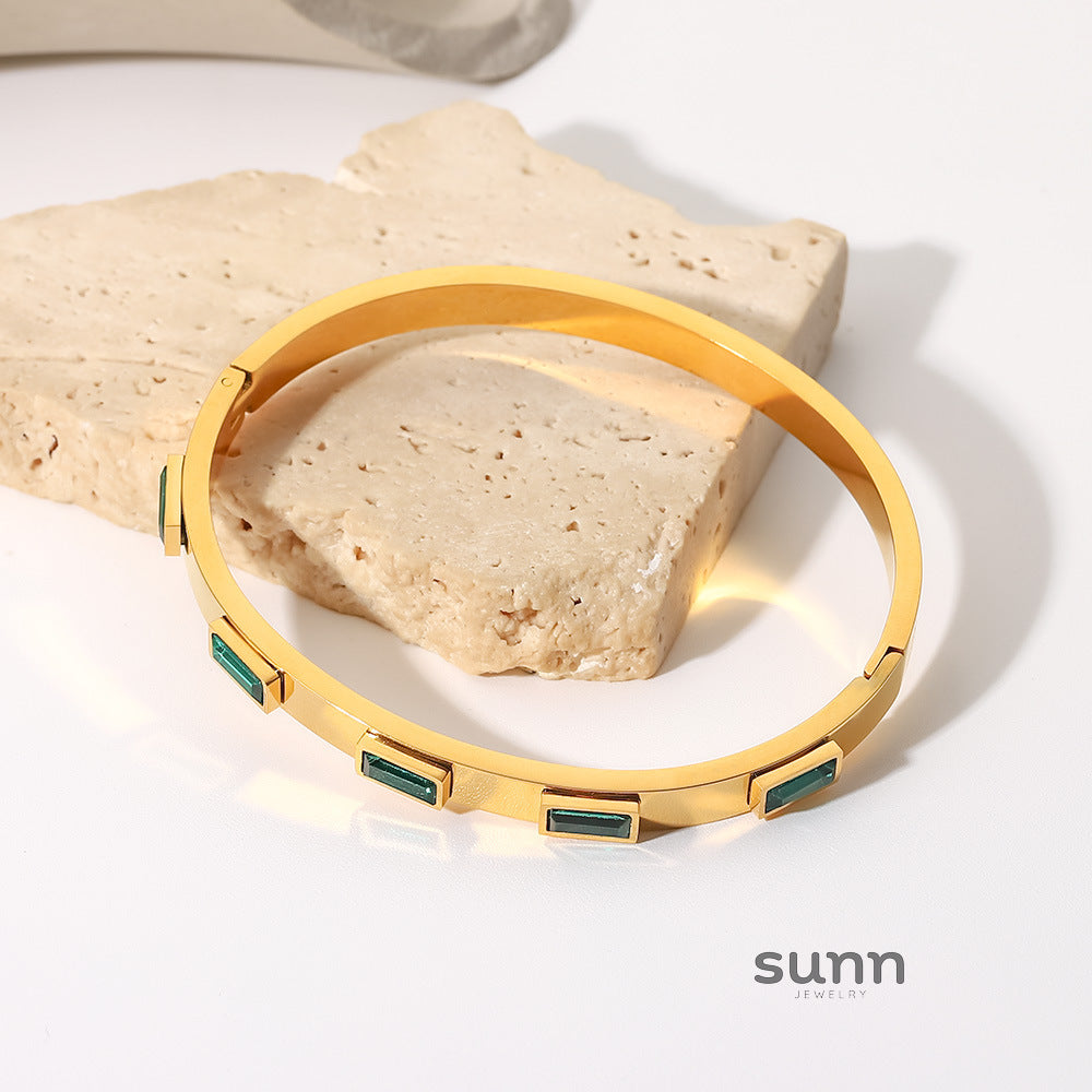 Zuleyka Zircon Inlaid Bracelet [ZVKKNMYC]