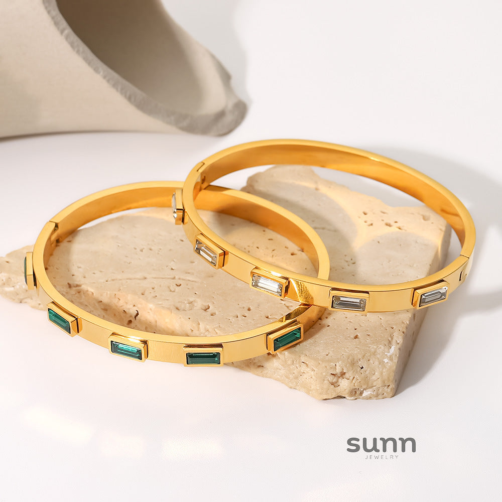 Zuleyka Zircon Inlaid Bracelet [PLLAJRP0]
