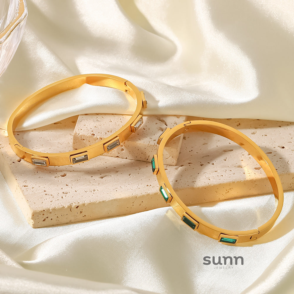 Zuleyka Zircon Inlaid Bracelet [BI3W06KR]