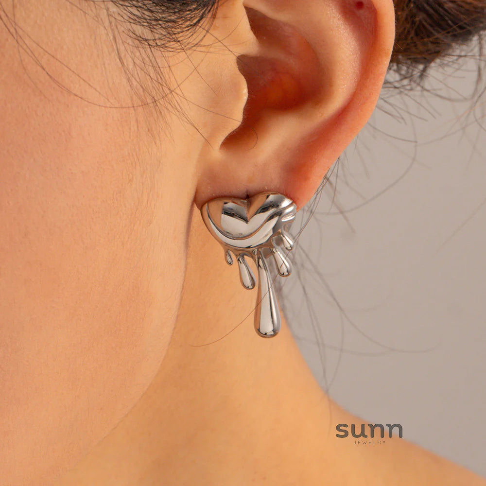 Zuri Melted Heart Stud Earrings