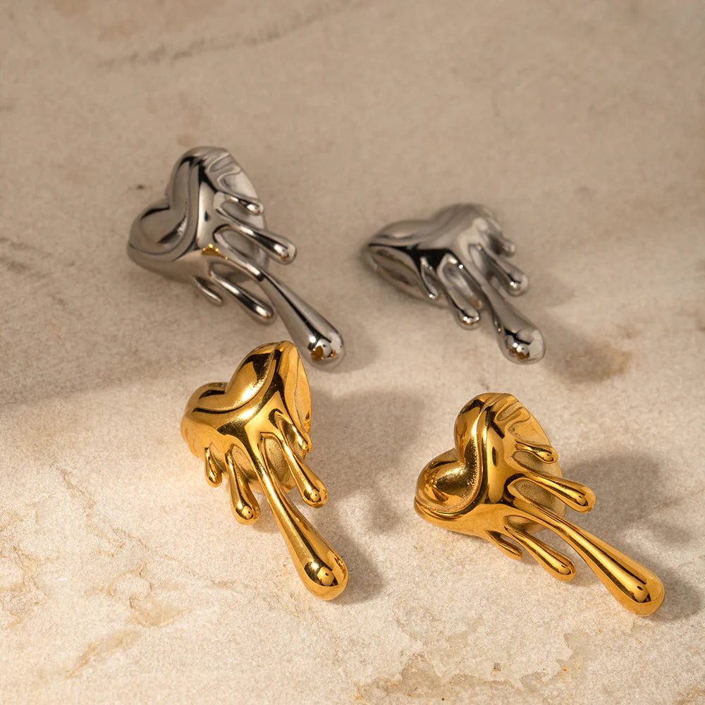 Zuri Melted Heart Stud Earrings