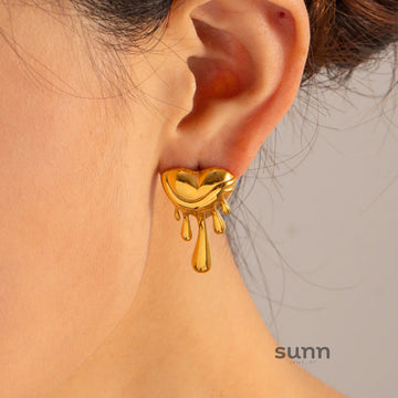 Zuri Melted Heart Stud Earrings