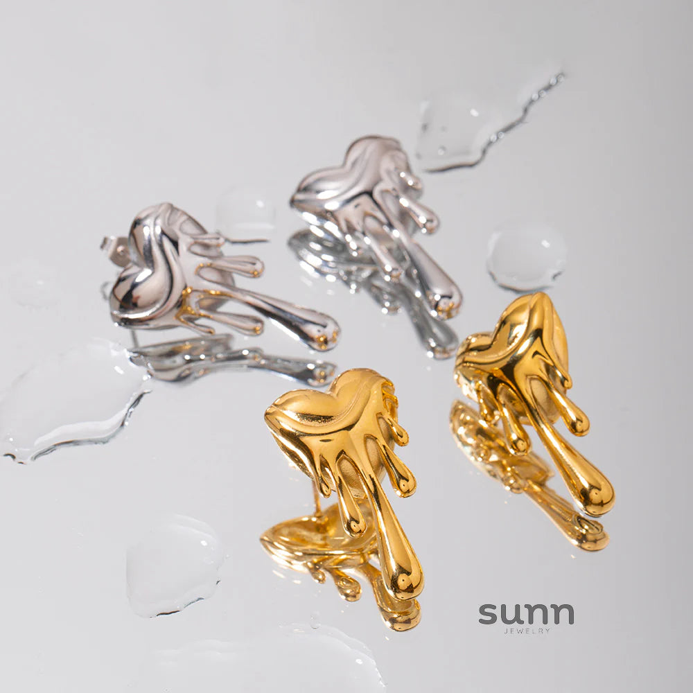Zuri Melted Heart Stud Earrings