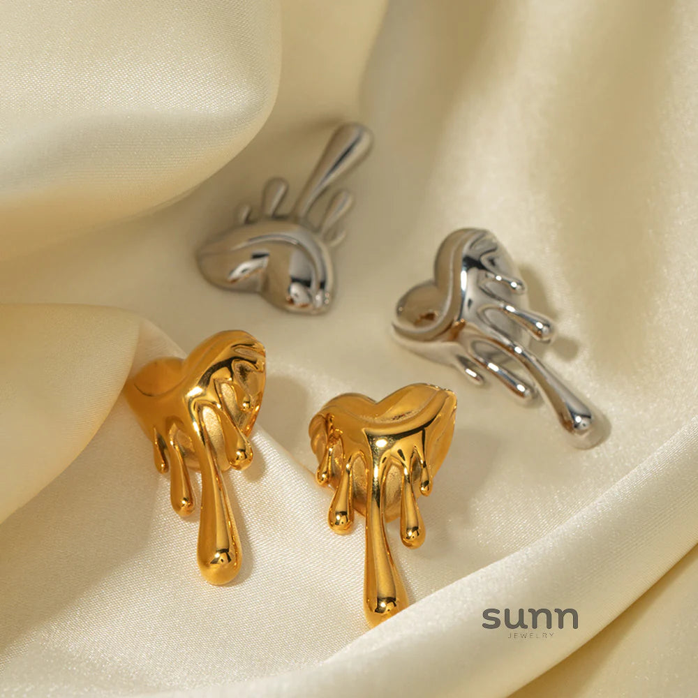 Zuri Melted Heart Stud Earrings