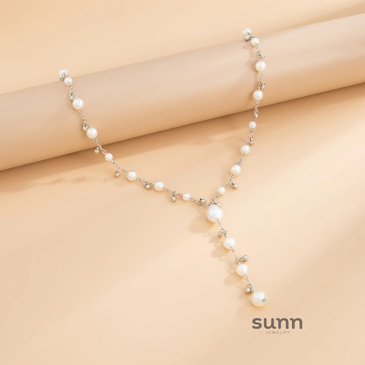 Zury Faux Pearl Droplet Necklace