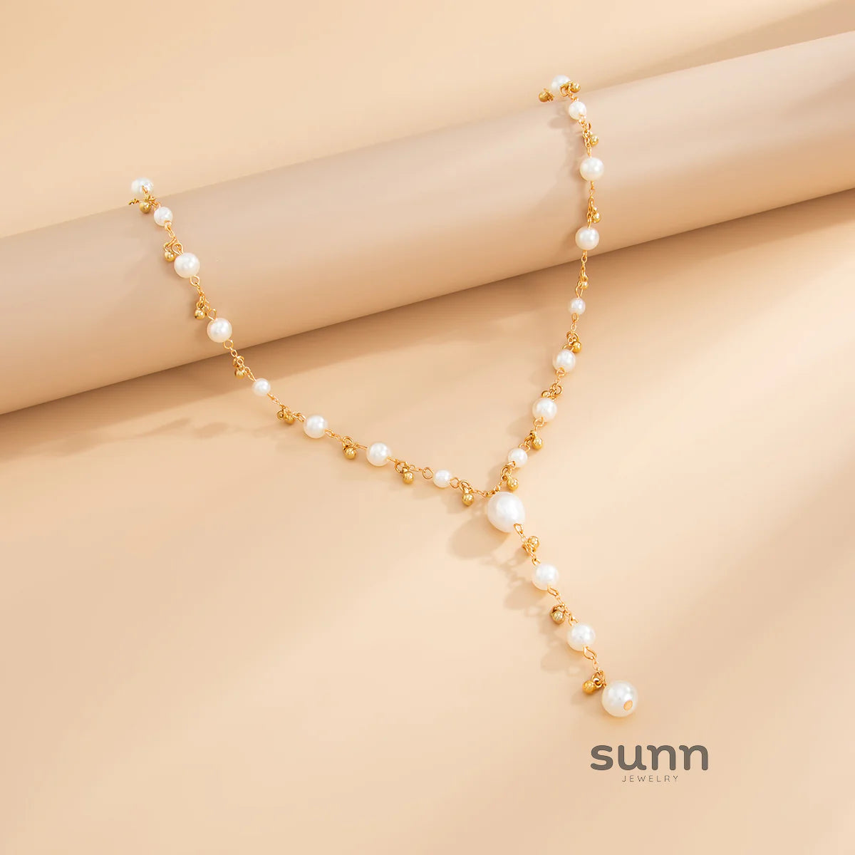 Zury Faux Pearl Droplet Necklace