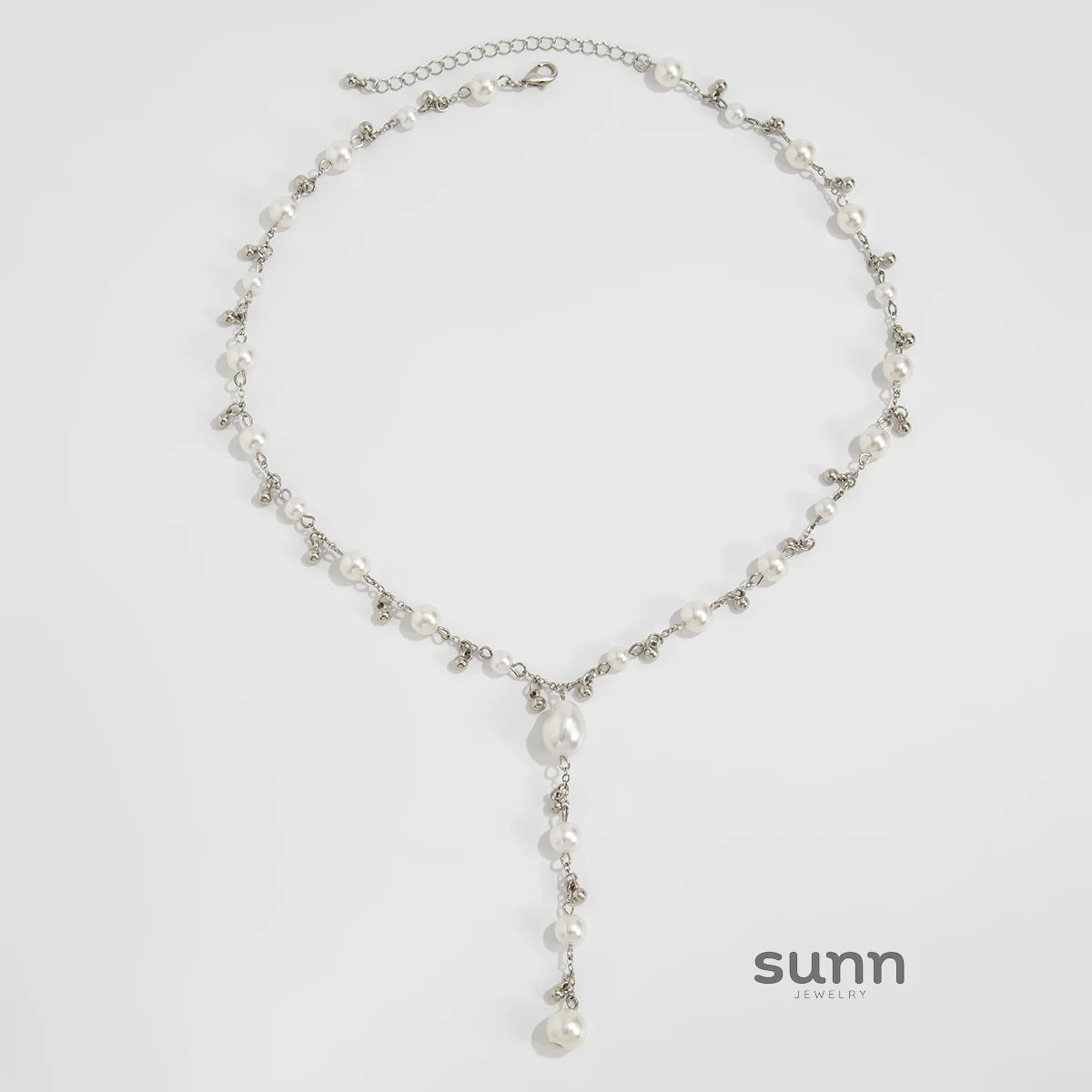 Zury Faux Pearl Droplet Necklace