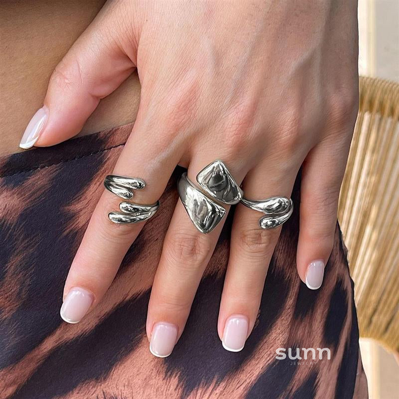 Zyaire Metal Glossy Ring Set [JASB3PY1]