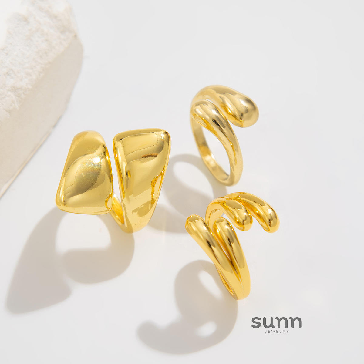 Zyaire Metal Glossy Ring Set [F4KUBHEO]