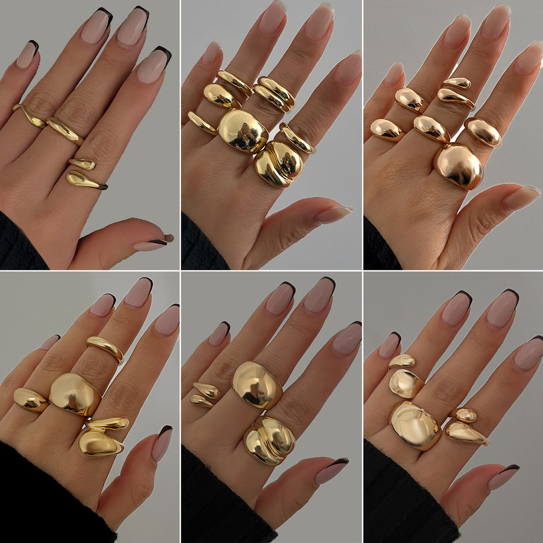 Zyaire Metal Glossy Ring Set [FLSVZ45S]