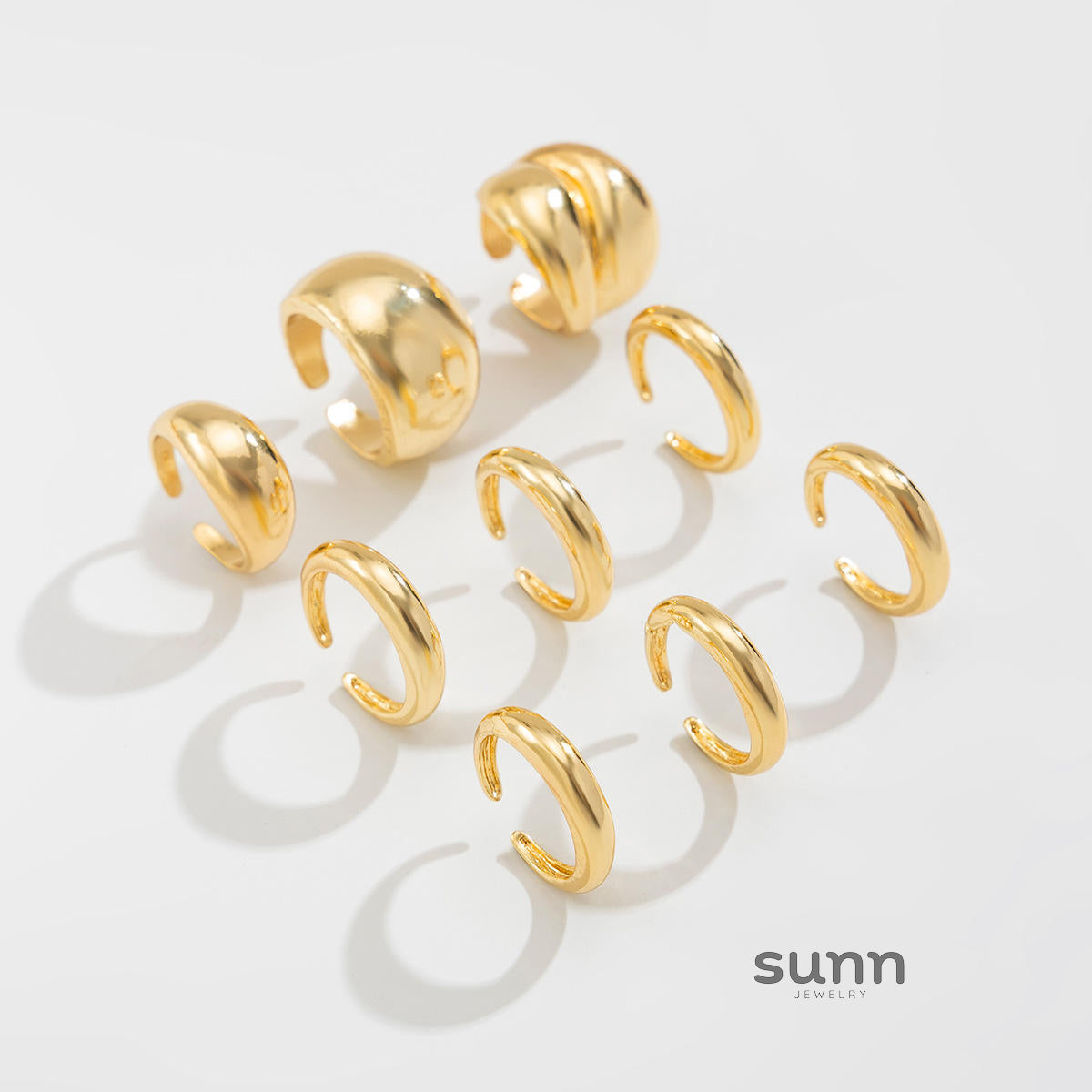 Zyaire Metal Glossy Ring Set [MD0W39QZ]