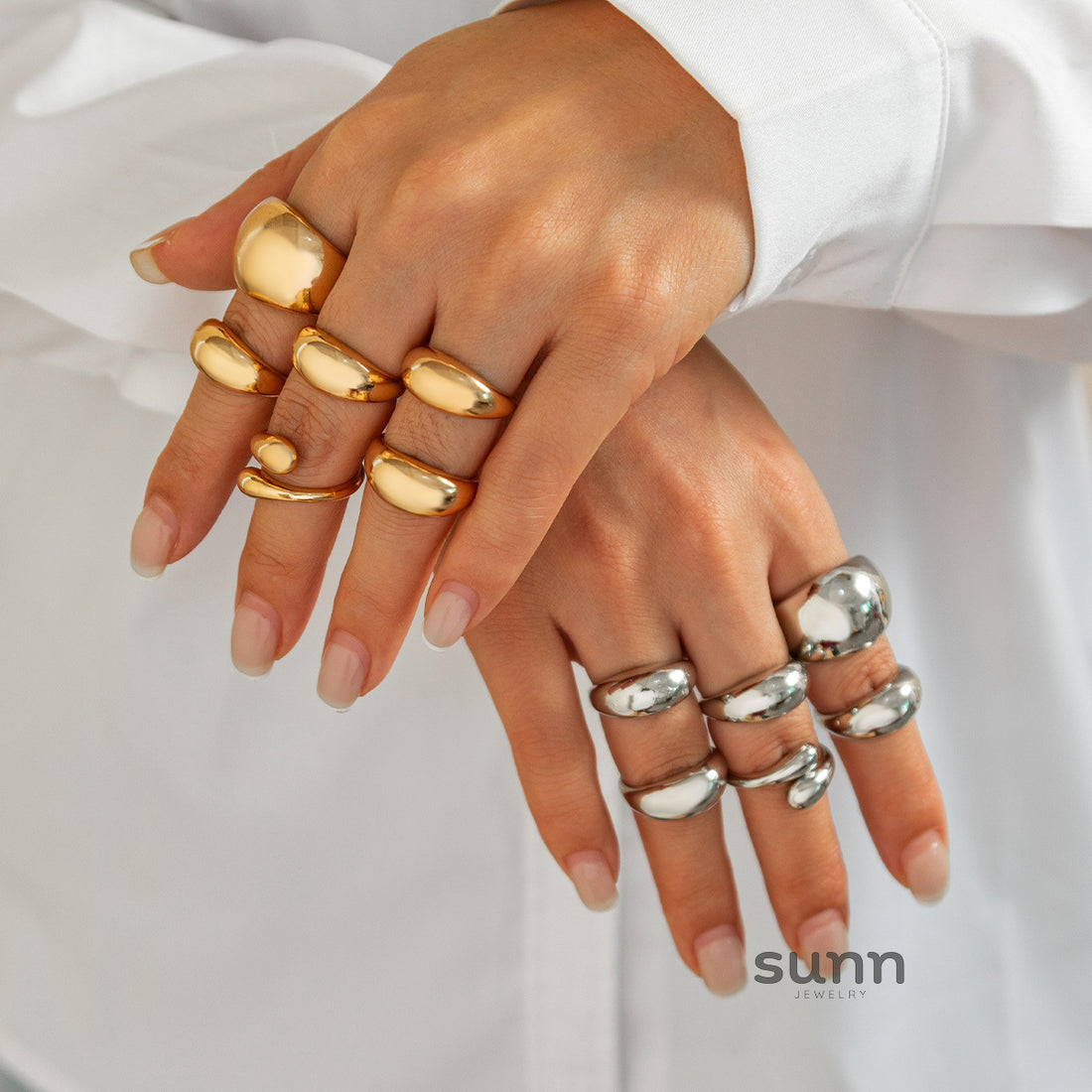 Zyaire Metal Glossy Ring Set [FLSVZ45S]